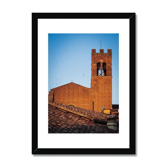 Church Tower Over Terracotta Rooftops - Tuscany Collection  Framed & Mounted Print
