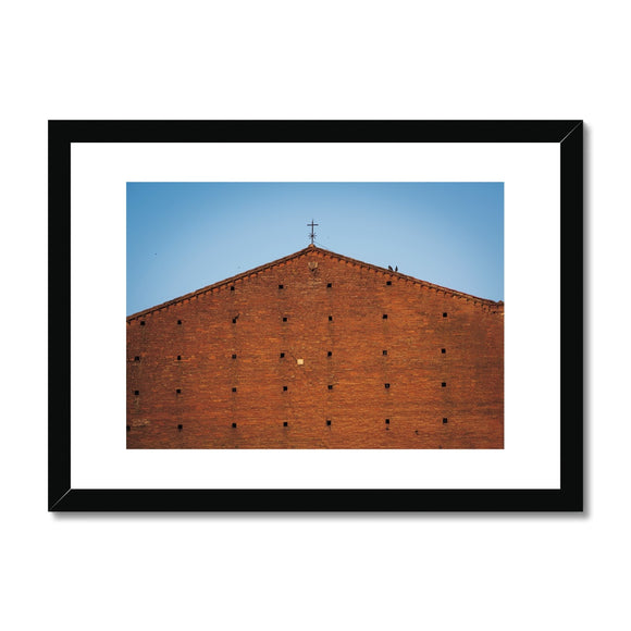 Pigeons on the Church - Tuscany Collection  Framed & Mounted Print