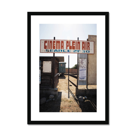 Entrance to the Cinema Plein Air - Corsica Collection Framed & Mounted Print