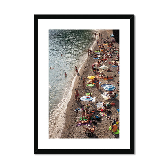 Bathers in the Late Afternoon Sun - Cinque Terre Collection Framed & Mounted Print