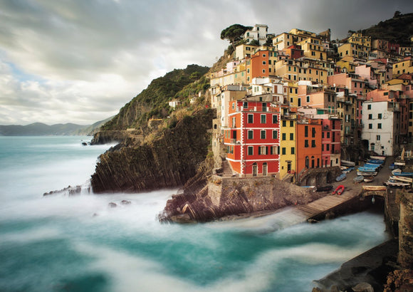 Riomaggiore with Whispy Water in Colour - Cinque Terre Collection