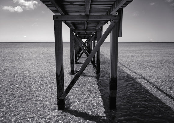 Under the Jetty in Black and White - Sorrento Beach Collection