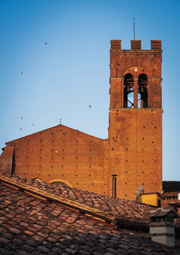 Church Tower Over Terracotta Rooftops - Tuscany Collection