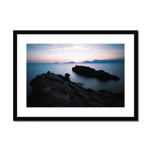 Rocky Outcrop and Pastel Skies Framed & Mounted Print