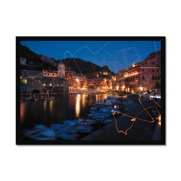 Vernazza Fairy Lights - Cinque Terre Collection Framed Print