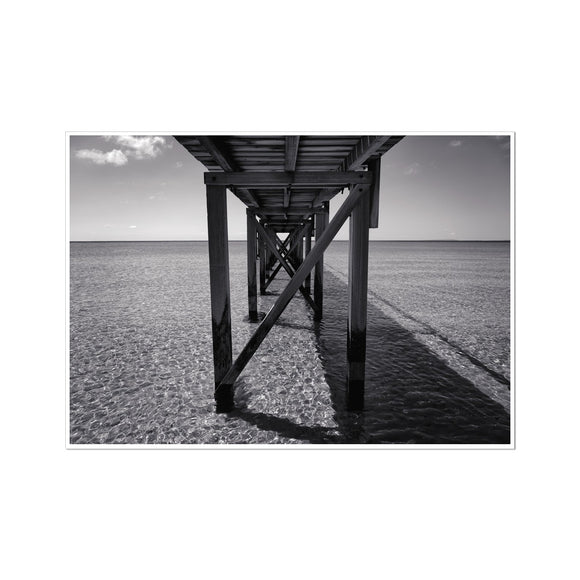 Under the Jetty in Black and White - Sorrento Beach Collection Fine Art Print