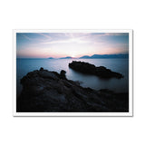 Rocky Outcrop and Pastel Skies Framed Print