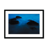 Moonlit Rocks and Swirly Water Framed & Mounted Print