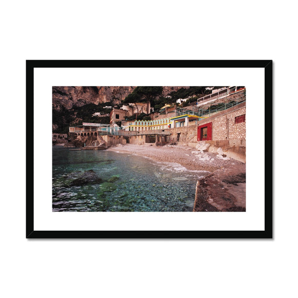 Aquamarine Waters and Pink Skies - Capri Collection Framed & Mounted Print