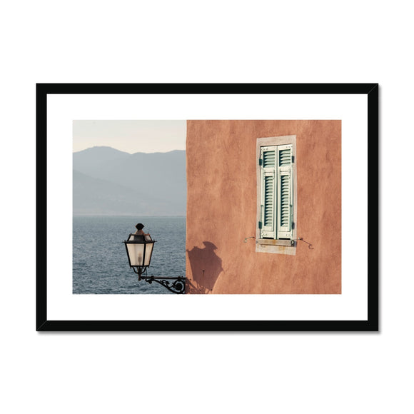 Aqua and Pink Framed & Mounted Print