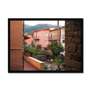 Colourful Courtyard Framed Print