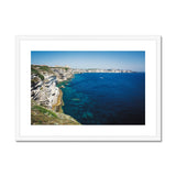 Sandstone and Sea in Bonifacio Framed & Mounted Print