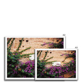 Street Sign and Bougainvillea - Tuscany Collection Framed Print