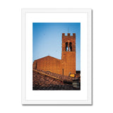 Church Tower Over Terracotta Rooftops - Tuscany Collection  Framed & Mounted Print