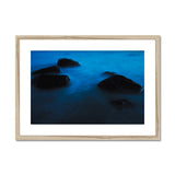 Moonlit Rocks and Swirly Water Framed & Mounted Print