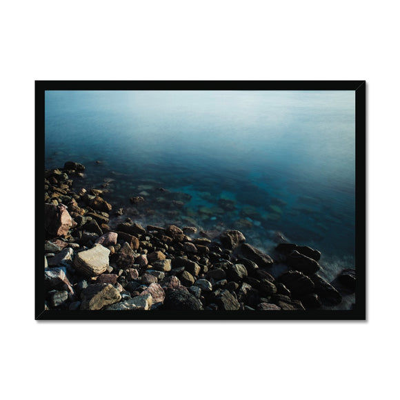 Turquoise and Rocks - Cinque Terre Collection  Framed Print