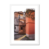 Olive Tree and Buildings Framed & Mounted Print