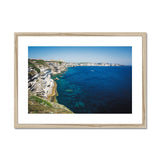 Sandstone and Sea in Bonifacio Framed & Mounted Print