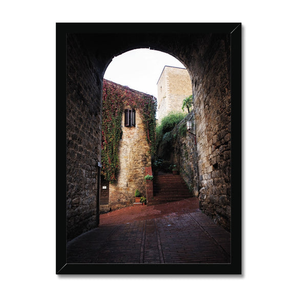 Archway in San Gimignano - Tuscany Collection  Framed Print