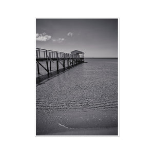 Boathouse Black and White - Sorrento Beach Collection Fine Art Print