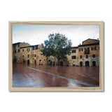 Town Square in San Gimignano - Tuscany Collection  Framed Print