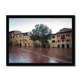 Town Square in San Gimignano - Tuscany Collection  Framed Print