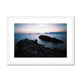 Rocky Outcrop and Pastel Skies Framed & Mounted Print