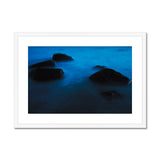 Moonlit Rocks and Swirly Water Framed & Mounted Print