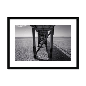 Under the Jetty in Black and White - Sorrento Beach Collection Framed & Mounted Print