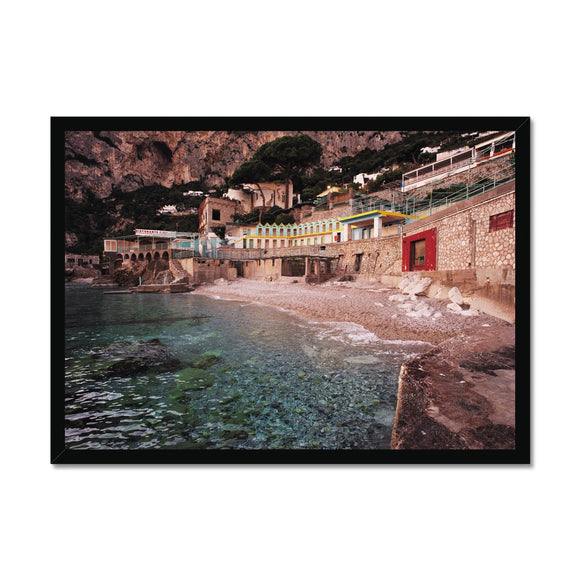 Aquamarine Waters and Pink Skies - Capri Collection Framed Print