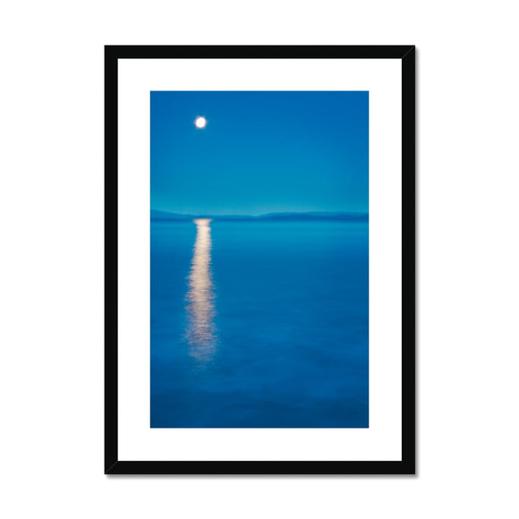 Moonrise Over Sea Framed & Mounted Print