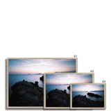 Rocky Outcrop and Pastel Skies Framed Print