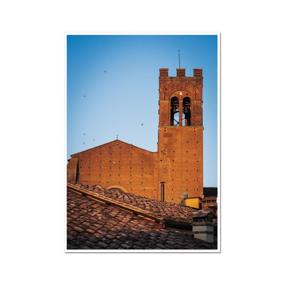 Church Tower Over Terracotta Rooftops - Tuscany Collection  Fine Art Print