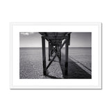 Under the Jetty in Black and White - Sorrento Beach Collection Framed & Mounted Print