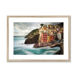 Riomaggiore with Whispy Water in Colour - Cinque Terre Collection Framed & Mounted Print