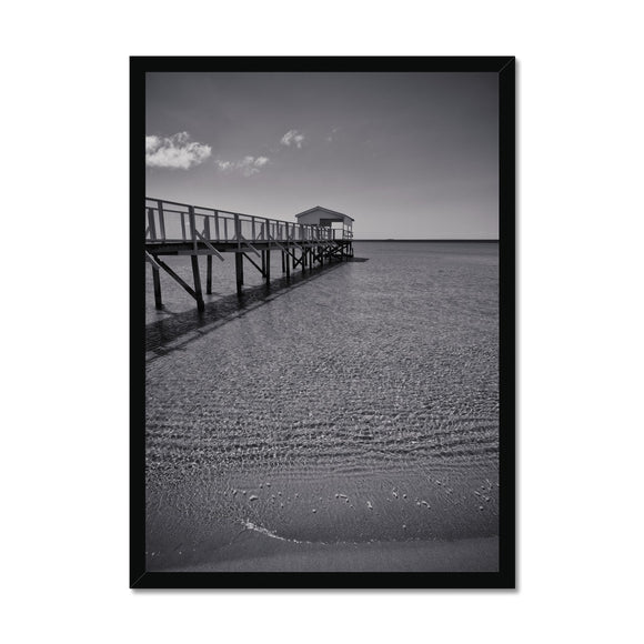 Boathouse Black and White - Sorrento Beach Collection Framed Print