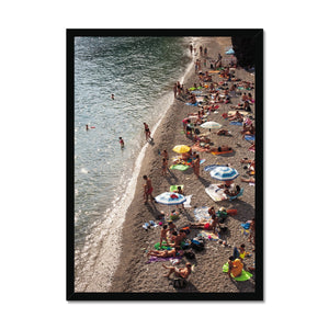 Bathers in the Late Afternoon Sun - Cinque Terre Collection Framed Print