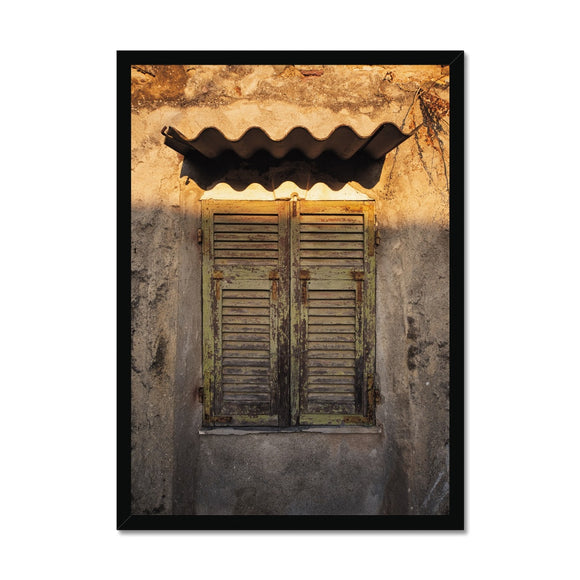 Old Window and Shadow Framed Print