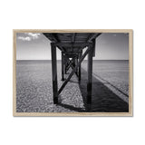 Under the Jetty in Black and White - Sorrento Beach Collection Framed Print