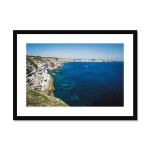 Sandstone and Sea in Bonifacio Framed & Mounted Print