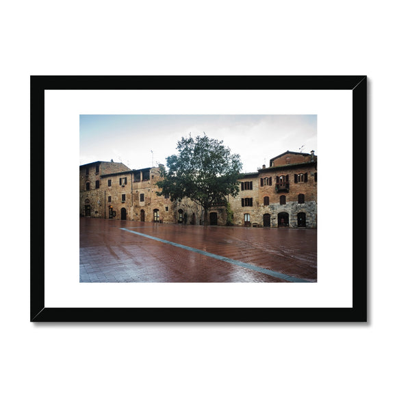 Town Square in San Gimignano - Tuscany Collection  Framed & Mounted Print