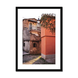 Olive Tree and Buildings Framed & Mounted Print