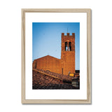 Church Tower Over Terracotta Rooftops - Tuscany Collection  Framed & Mounted Print