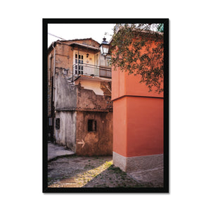 Olive Tree and Buildings Framed Print