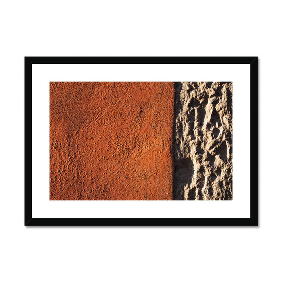 Peach and Stone Building Texture  Framed & Mounted Print