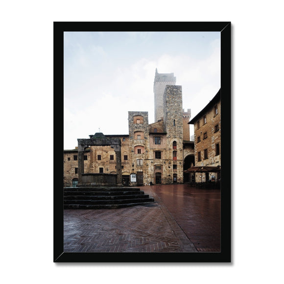 San Gimignano on a Damp, Misty Morning - Tuscany Collection  Framed Print