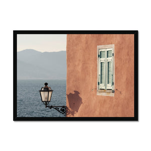 Aqua and Pink Framed Print