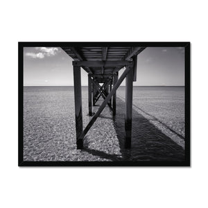 Under the Jetty in Black and White - Sorrento Beach Collection Framed Print