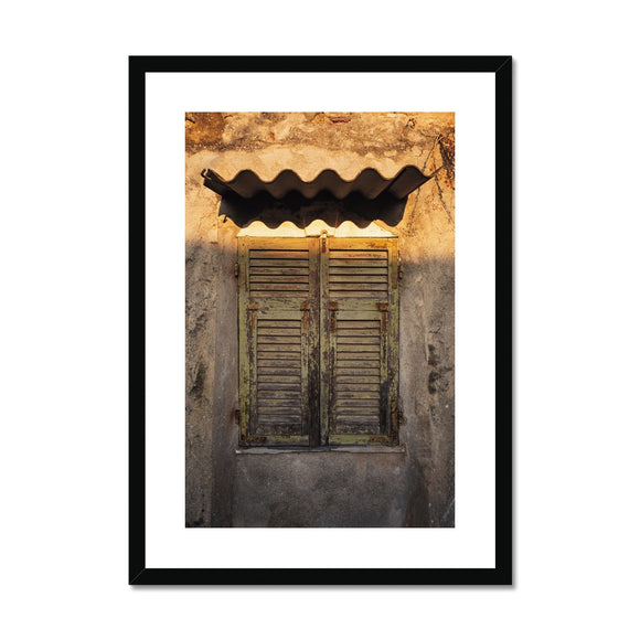 Old Window and Shadow Framed & Mounted Print