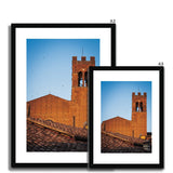 Church Tower Over Terracotta Rooftops - Tuscany Collection  Framed & Mounted Print